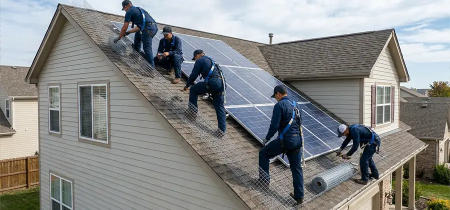 Pigeon Wire for Solar Panels in Roswell